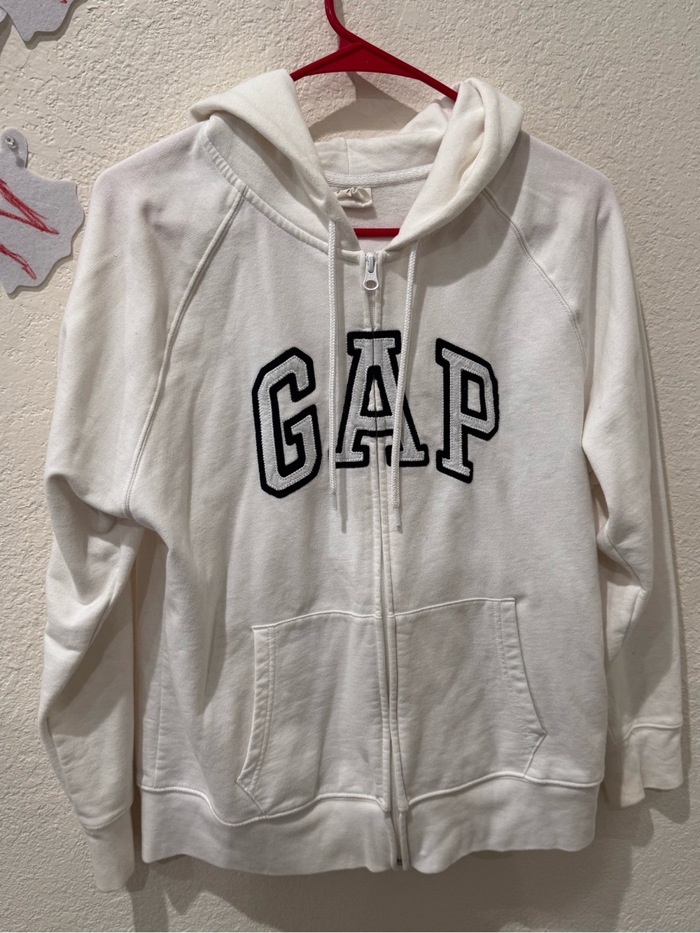 GAP White Zip-Up Hoodie